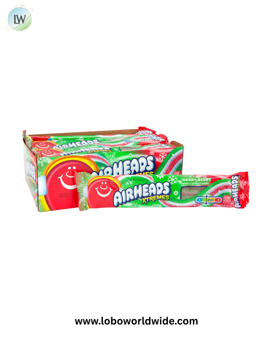 Airheads Extremes Christmas Belt Merry Berry - 18ct