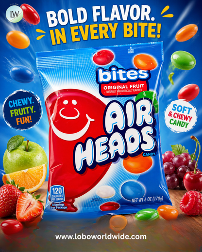Airheads Original Fruit Bites Peg Bags - 12ct