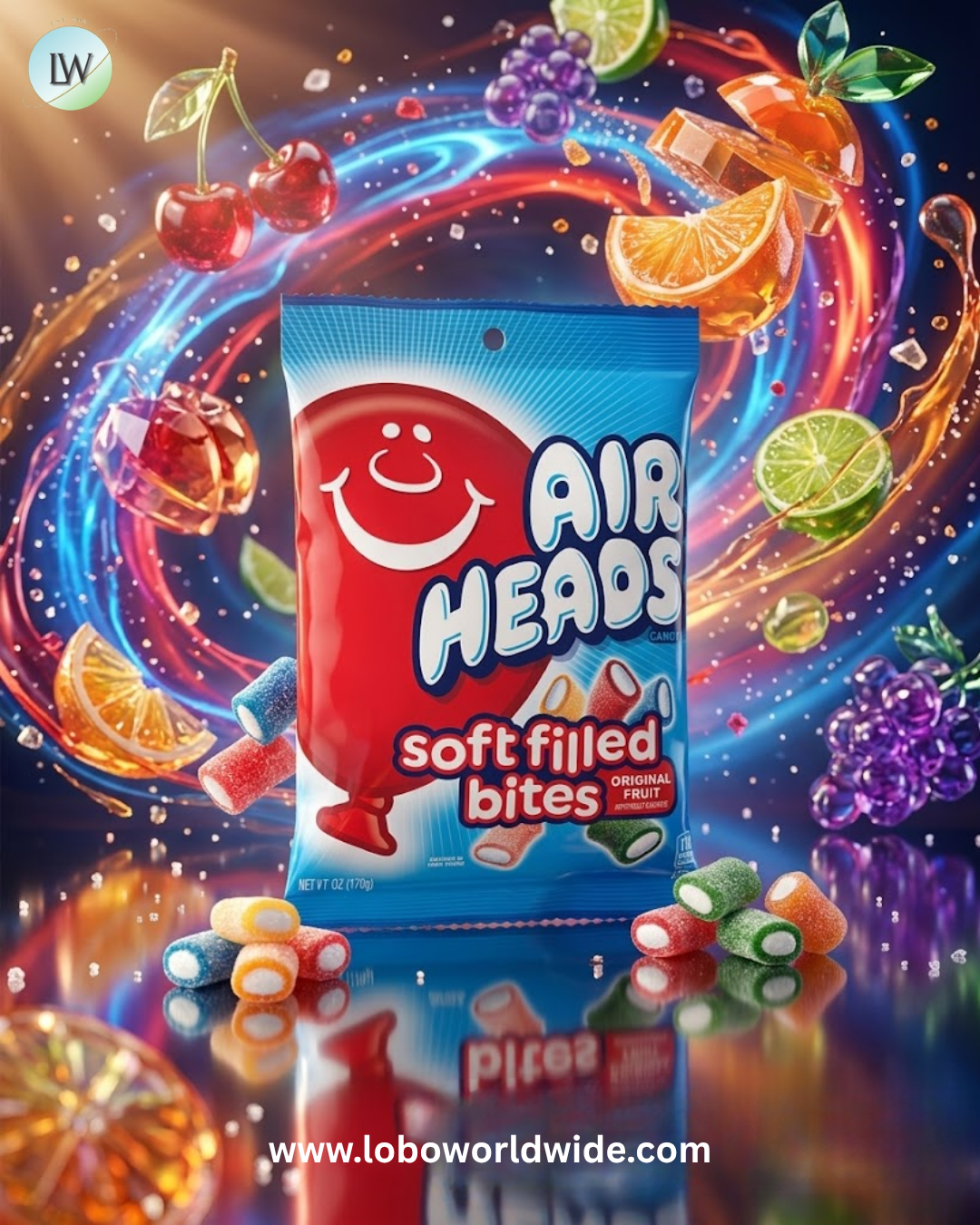 Airheads Soft Filled Bites 6oz Peg Bags - 12ct