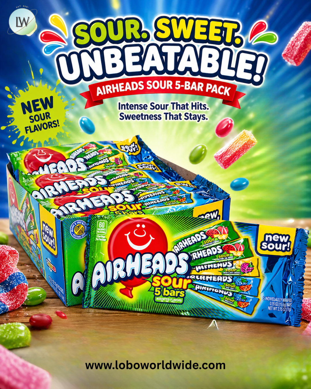 Airheads Sour Assorted 5 Piece Packs