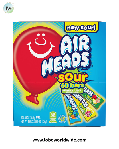 Airheads Sour Assorted Bars Gravity Display - 1ct