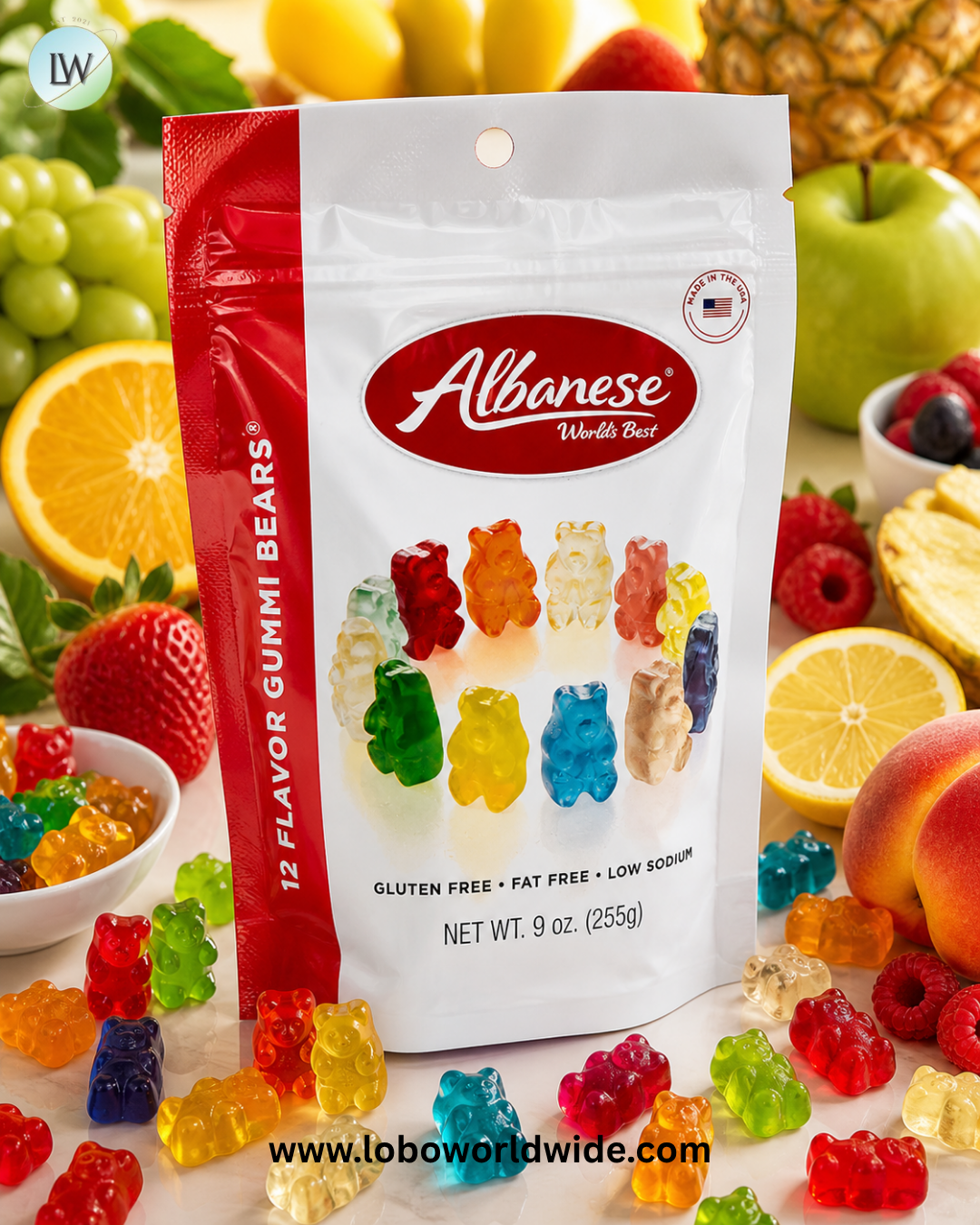Albanese 12 Flavor Gummi Bears Pouches - 6ct