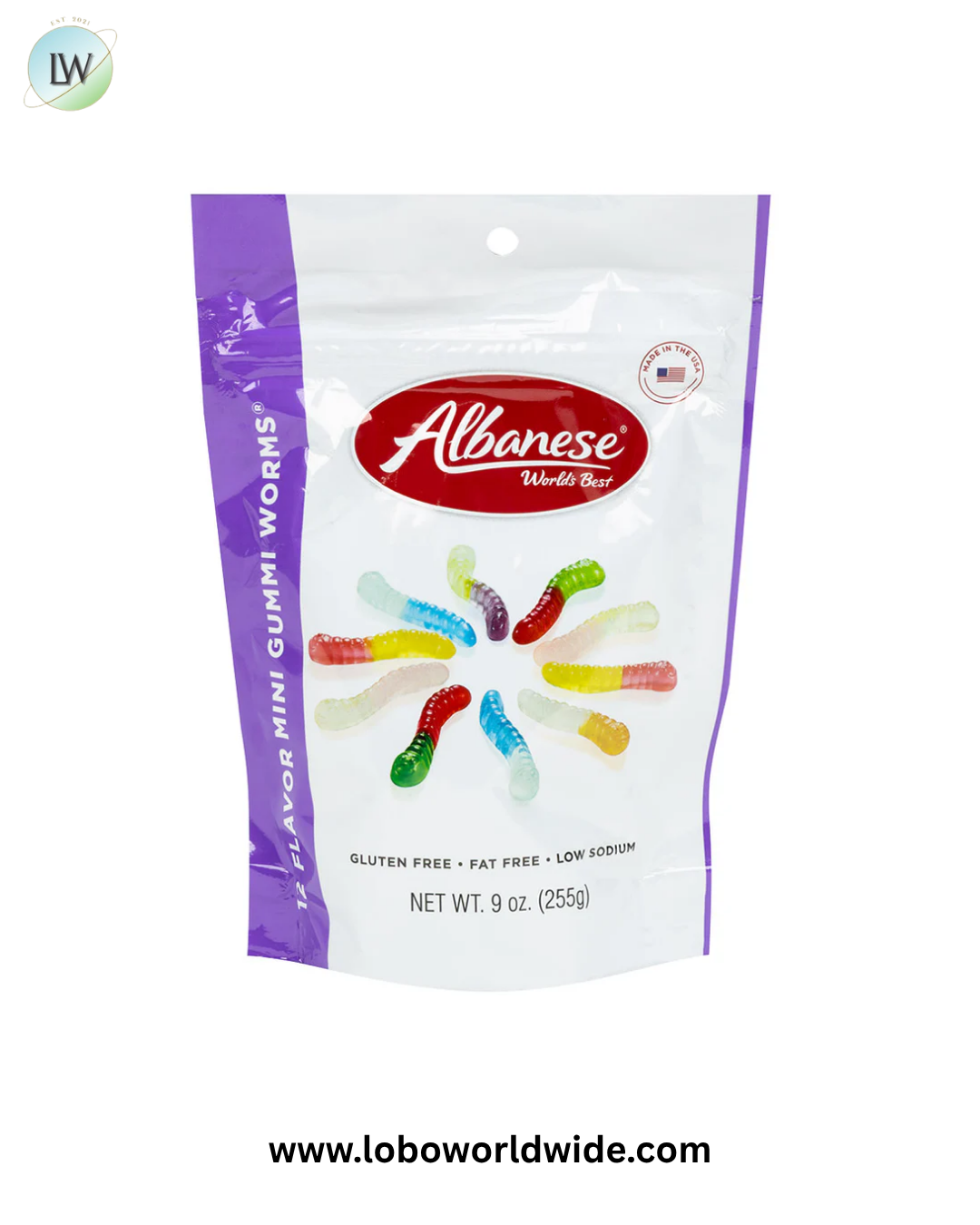 Albanese 12 Flavor Mini Gummi Worms Pouches - 6ct