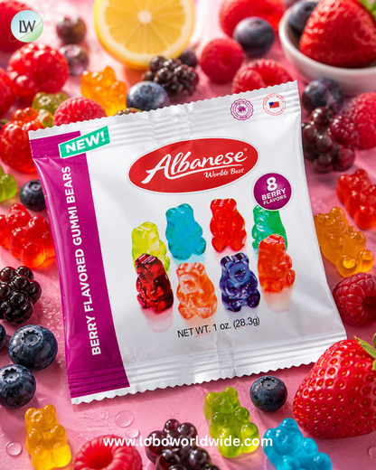 Albanese Berry Flavored Gummi Bears 1oz Bags - 200ct