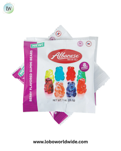 Albanese Berry Flavored Gummi Bears 1oz Bags - 200ct