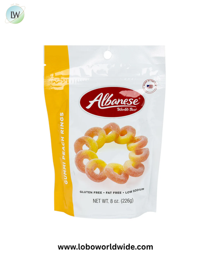 Albanese Gummi Peach Rings Pouches - 6ct