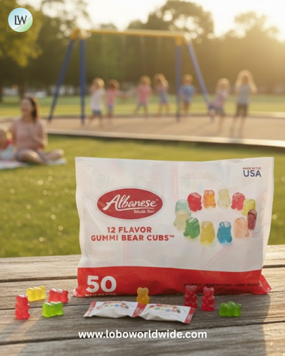 Albanese World's Best Gummi Snack Packs, 12 Flavor Gummi Bear Cubs, 50-0.5oz Mini Packs (Pack of 2)