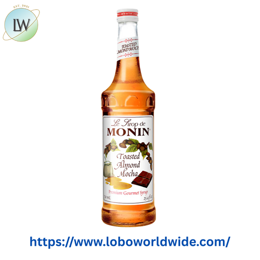Monin Premium Toasted Almond Mocha Flavoring Syrup 750 mL