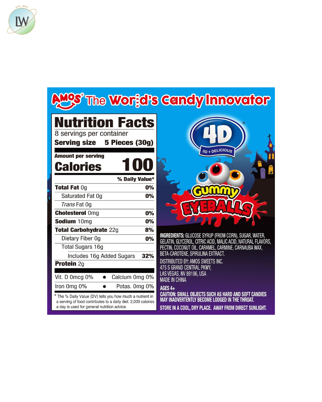 Amos Gummy Candy, 8.47 oz. (Various Shapes)