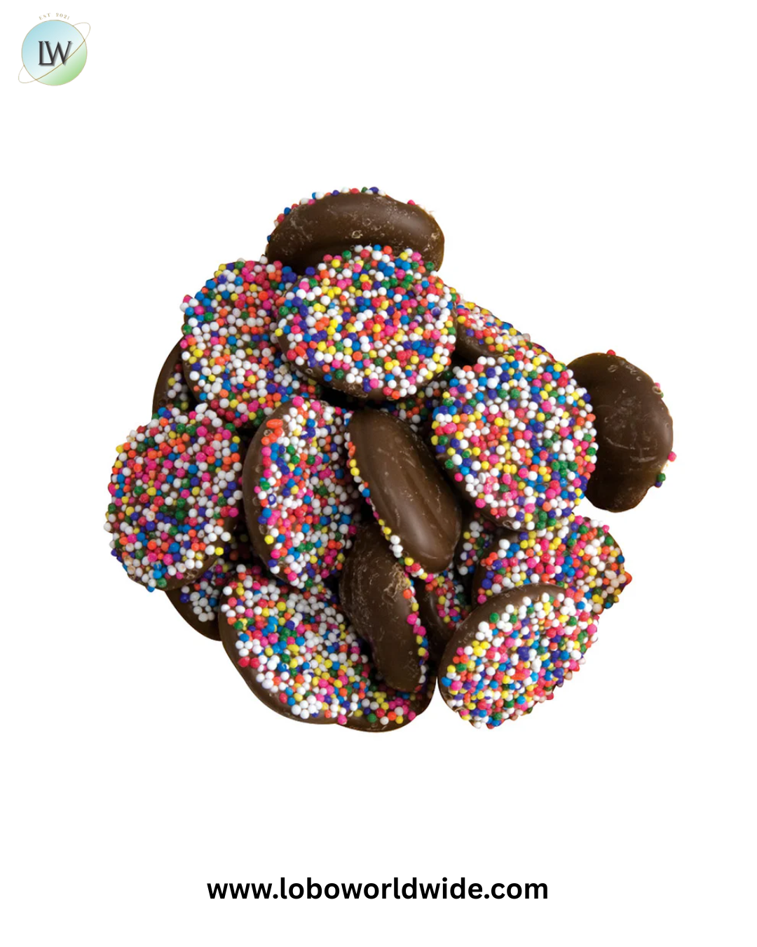 Asher's Milk Chocolate Nonpareils with Rainbow Seeds - 8lb Bulk