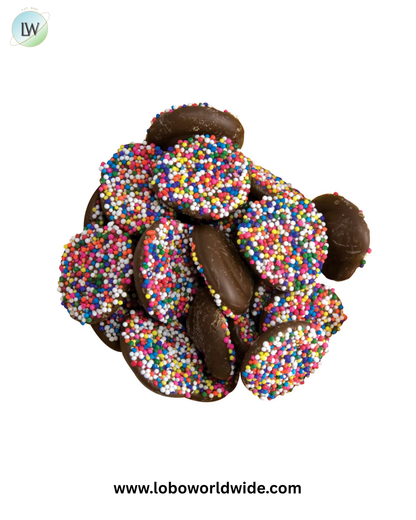 Asher's Milk Chocolate Nonpareils with Rainbow Seeds - 8lb Bulk