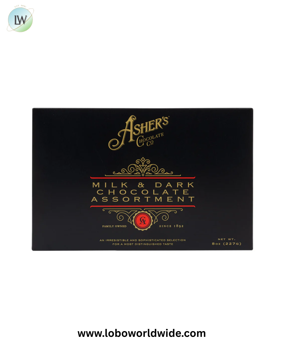 Asher’s Milk & Dark Chocolate Assortment 8oz Gift Boxes - 12ct