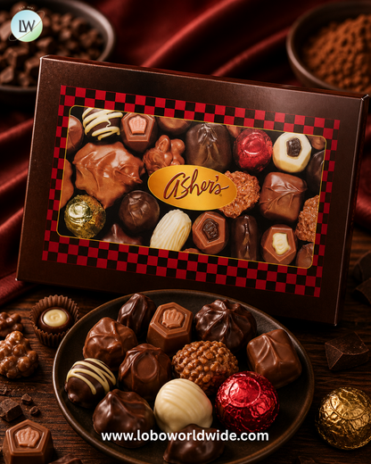 Assorted Chocolates Gift Box Milk & Dark by Asher's - 12ct