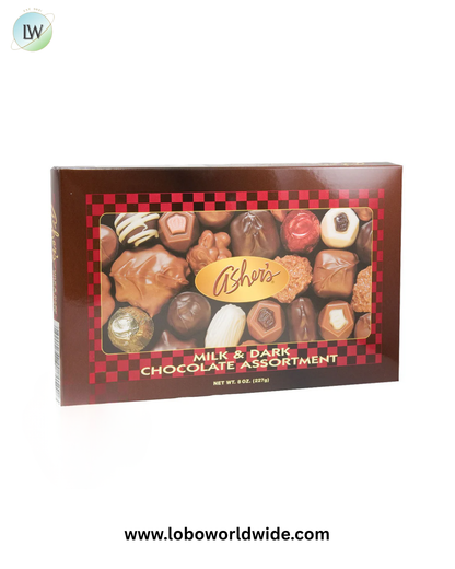 Assorted Chocolates Gift Box Milk & Dark by Asher's - 12ct
