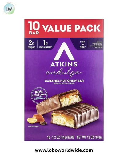 Atkins, Endulge, Caramel Nut Chew Bar, 10 Bars, 1.2 oz (32 g) Each
