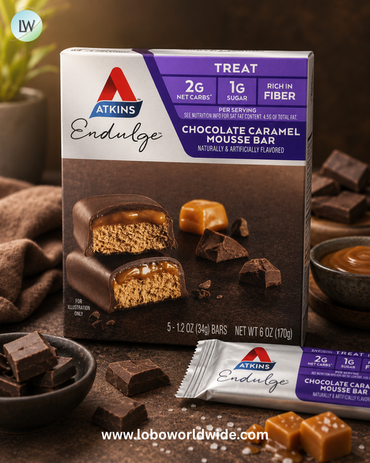Atkins, Endulge™, Chocolate Caramel Mousse Bar, 5 Bars, 1.2 oz (34 g) Each