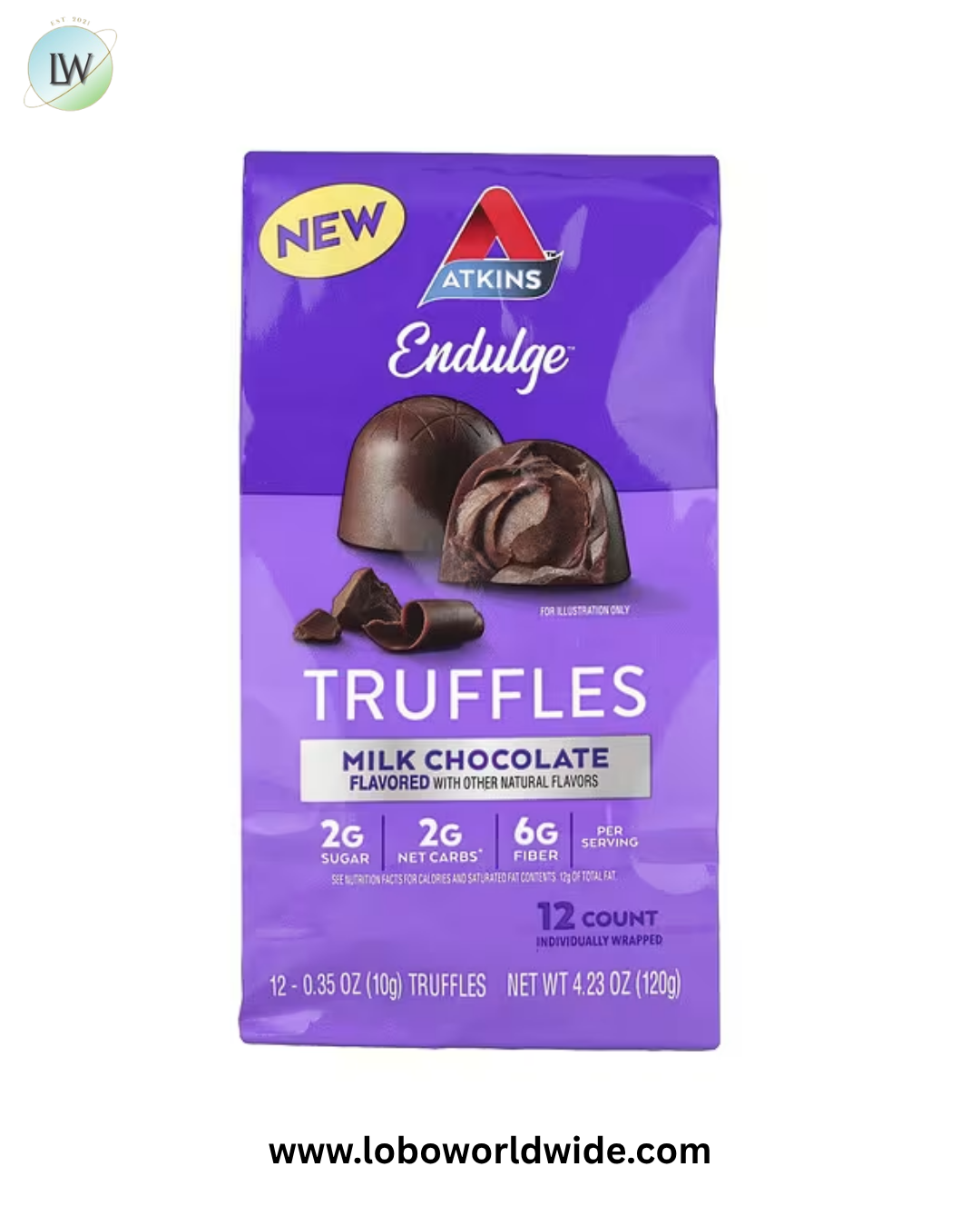 Atkins, Endulge™, Truffles, Milk Chocolate, 12 Count, 0.35 oz (10 g) Each