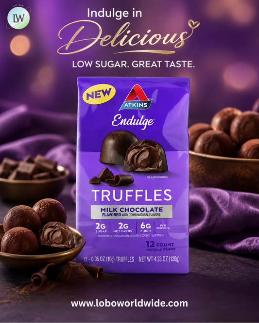 Atkins, Endulge™, Truffles, Milk Chocolate, 12 Count, 0.35 oz (10 g) Each