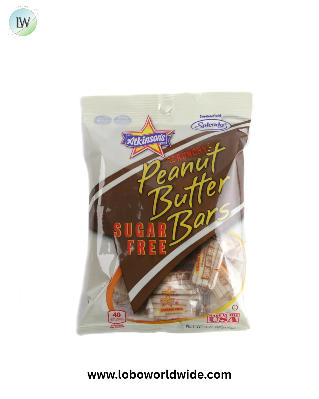 Atkinson Peanut Butter Bars Sugar Free 3.75oz 6 Pack