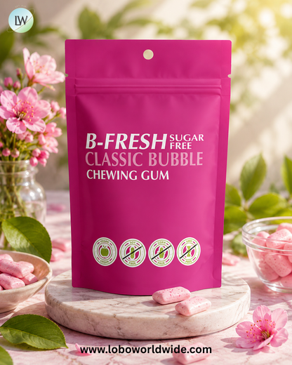 B-Fresh, Chewing Gum, Sugar Free, Classic Bubble, 25 Pieces, (50 g)