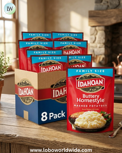 (8 pack) Idahoan Mashed Potatoes Family Size Side Dish, 8 oz