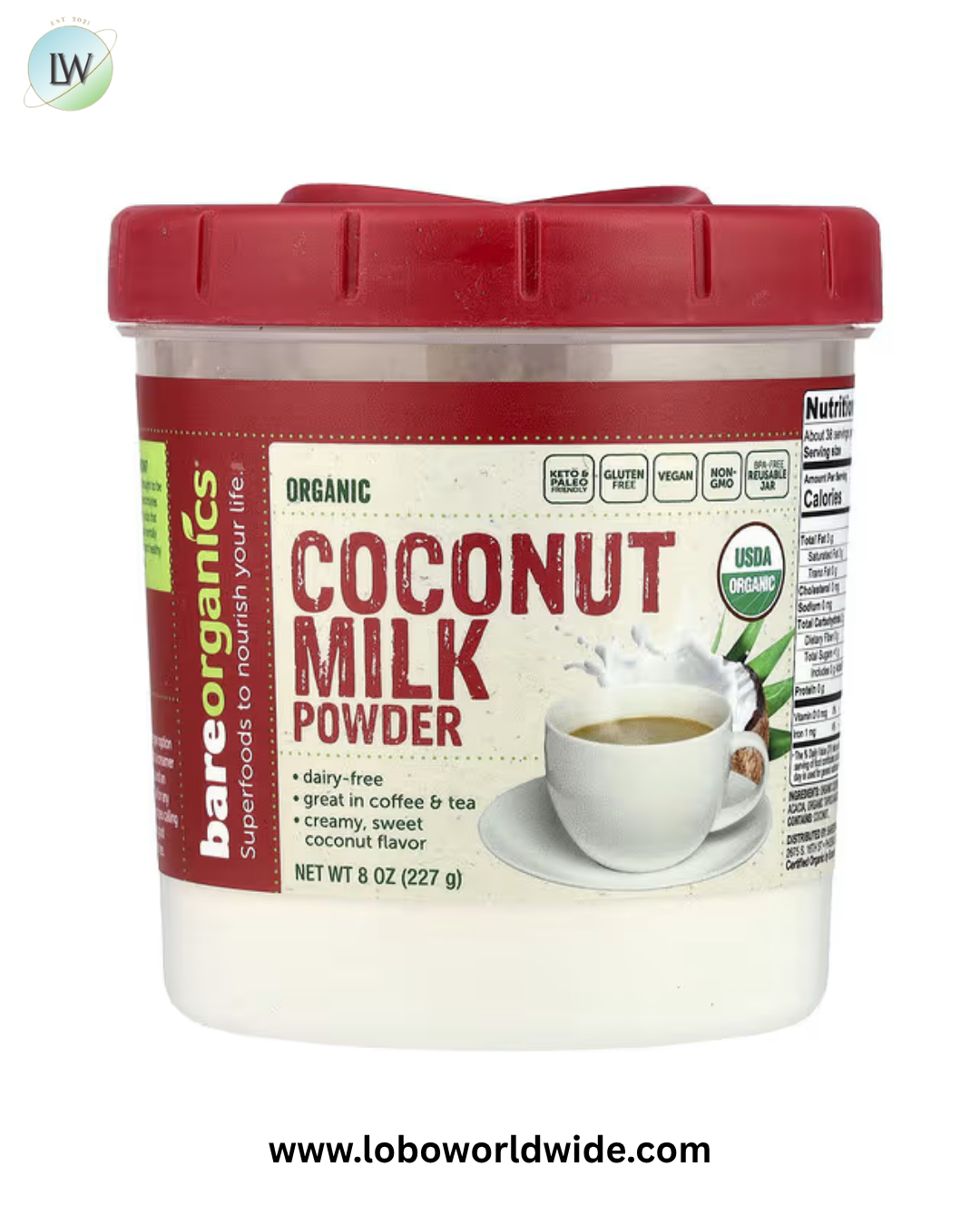 BareOrganics, Organic Coconut Milk Powder, 8 oz (227 g)