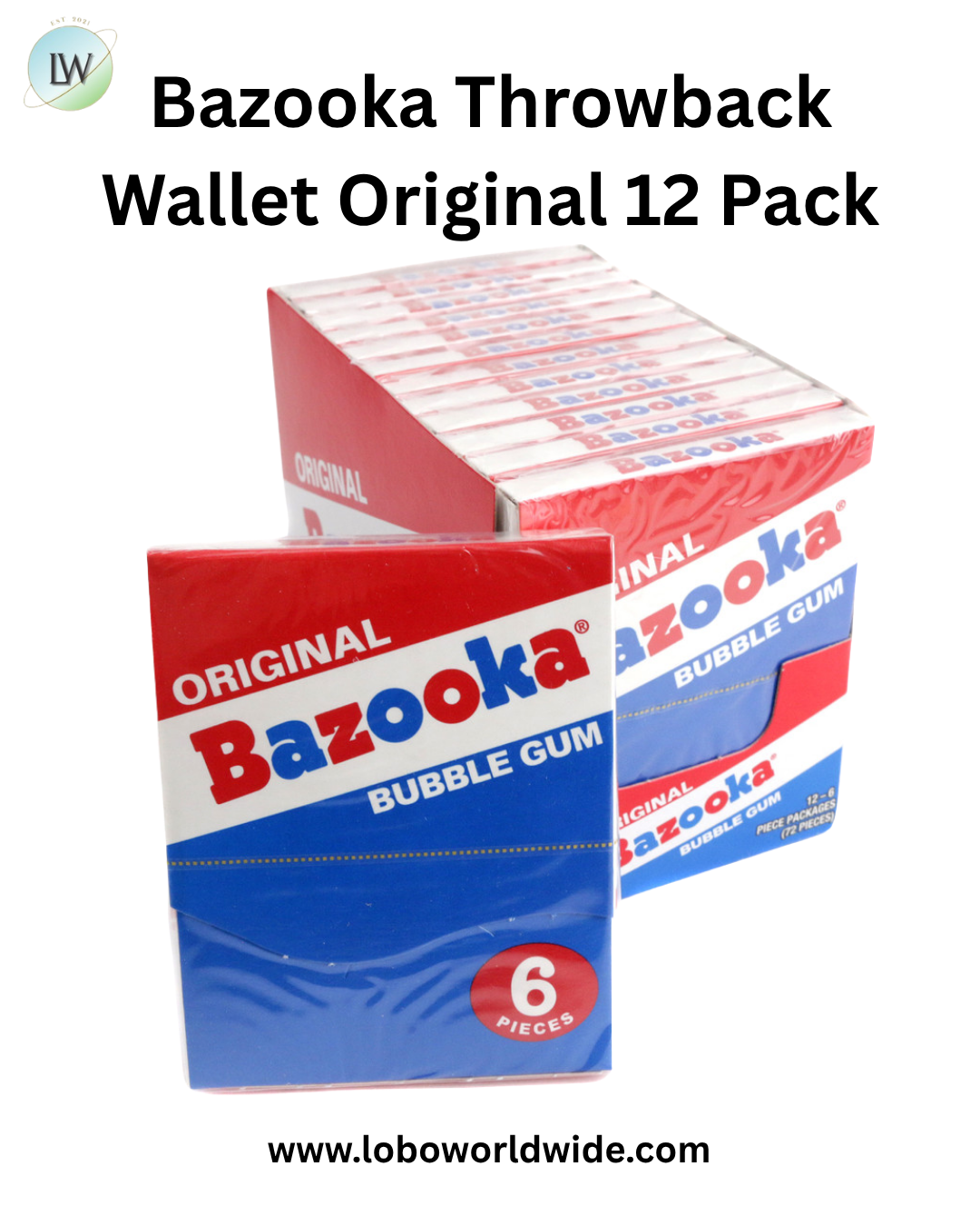 Bazooka Throwback Wallet Original 12 Pack