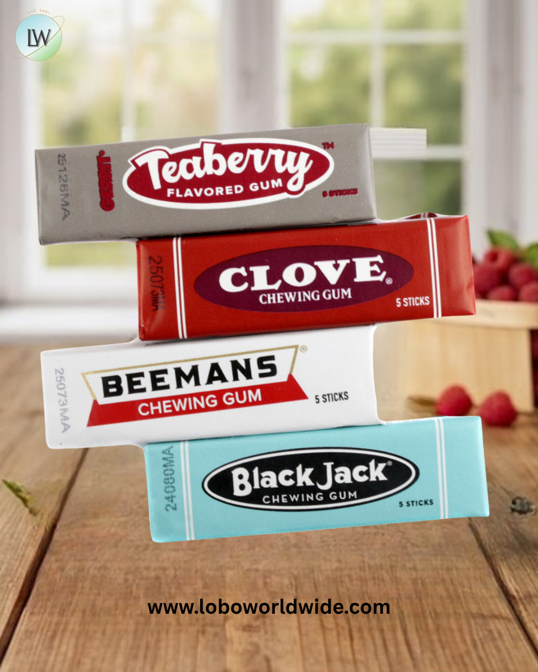 Beemans, Clove, Black Jack, and Teaberry Chewing Gum 20 Pack