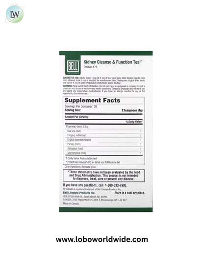Bell Lifestyle, Kidney Cleanse & Function Tea™, 4.2 oz (120 g)
