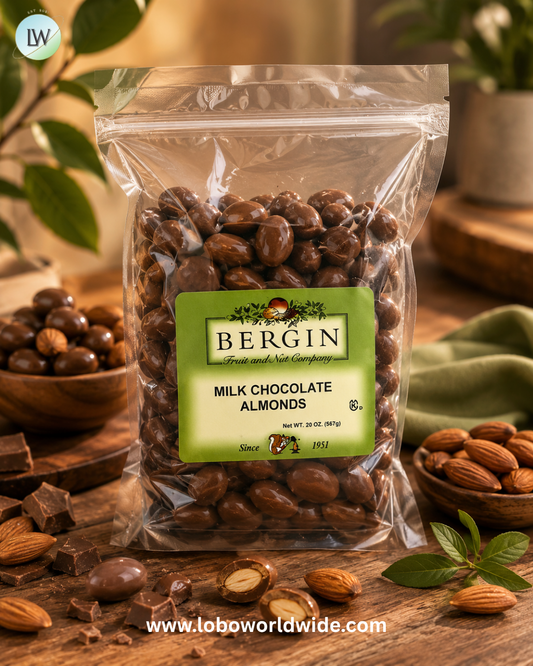 Bergin Fruit and Nut Company, Chocolate Almonds , 20 oz (567 g)