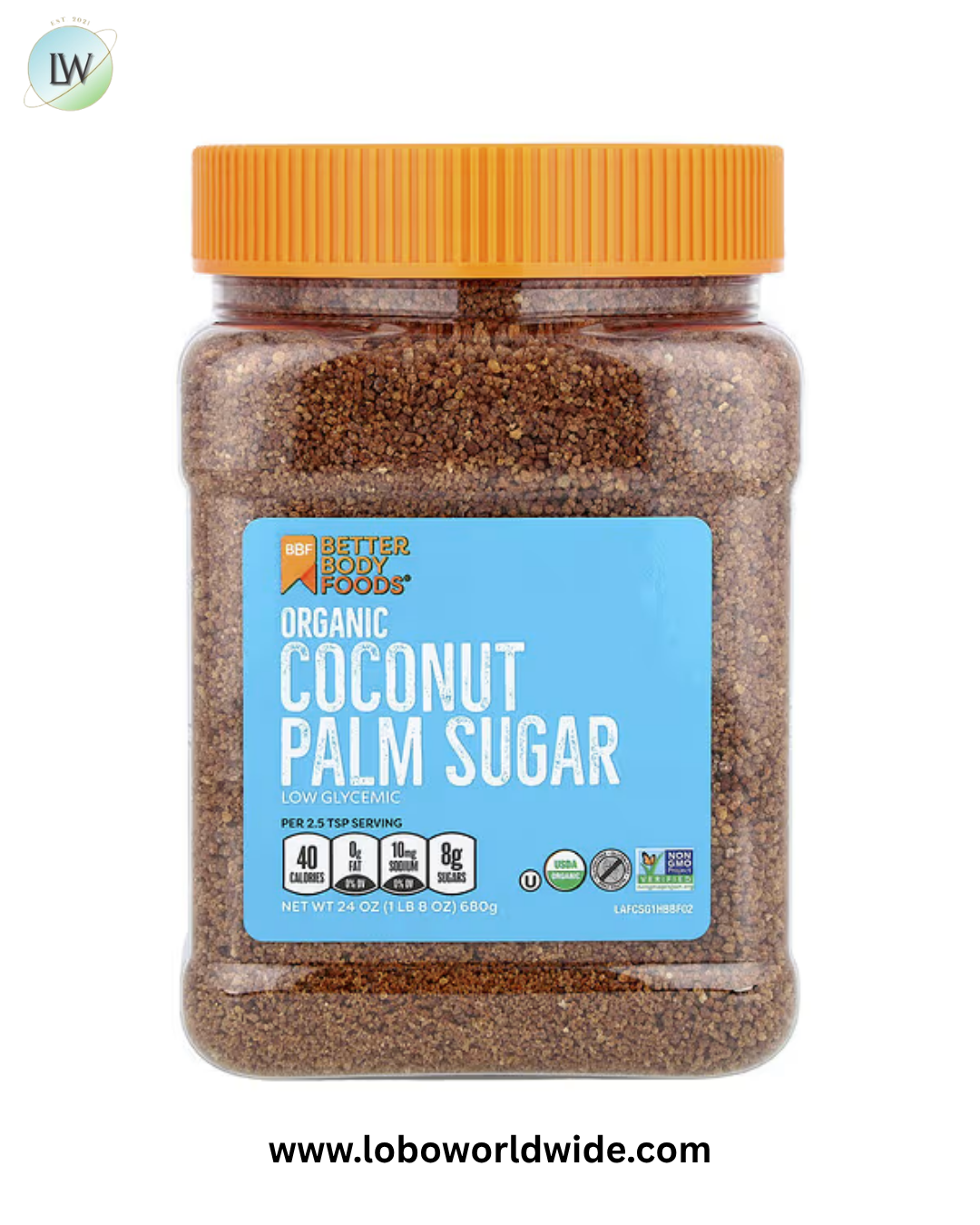 BetterBody Foods, Organic Coconut Palm Sugar, 1 lb 8 oz (680 g)