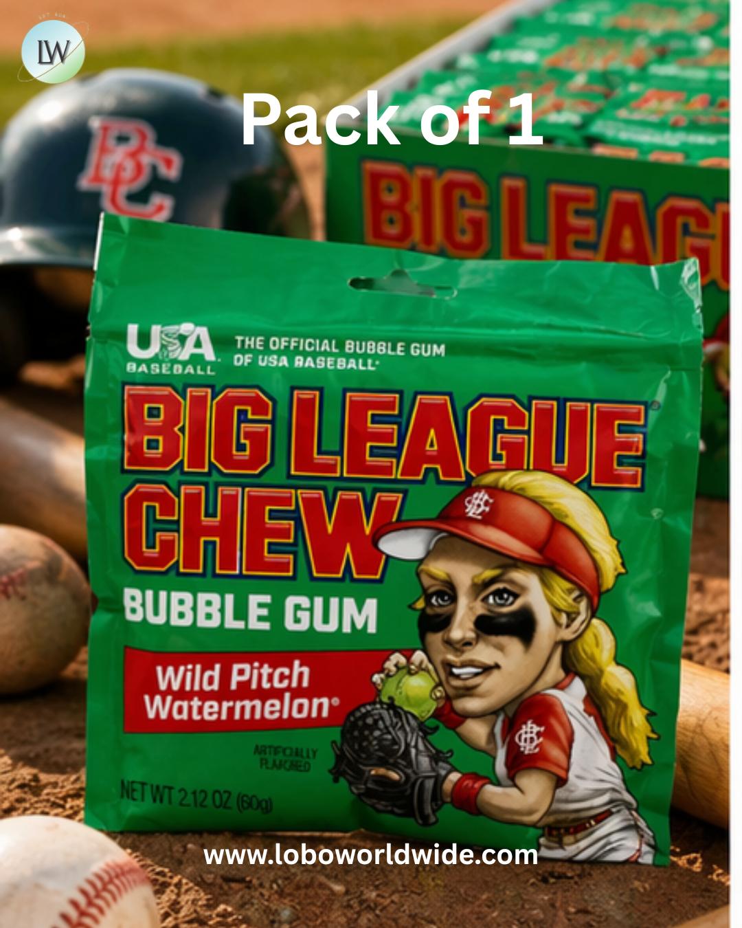 Big League Chew Bubble Gum Wild Pitch Watermelon