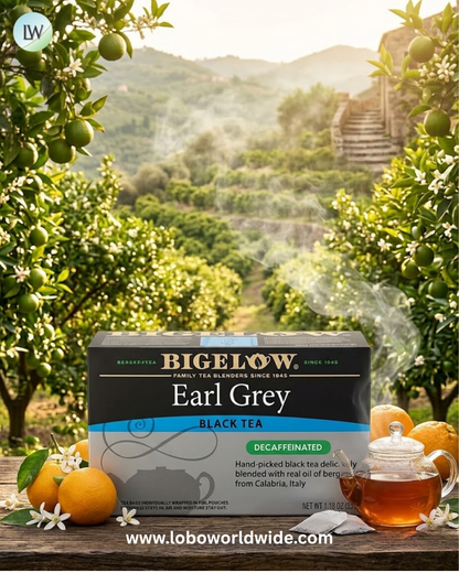 Bigelow, Black Tea, Earl Grey, Decaffeinated, 20 Tea Bags, 1.18 oz (33 g)