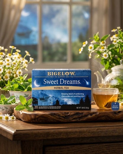 Bigelow, Herbal Tea, Sweet Dreams®, Caffeine Free, 20 Tea Bags, 1.09 oz (30 g)