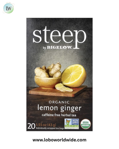 Bigelow, Steep, Organic Herbal Tea, Caffeine Free, 20 Tea Bags, 1.6 oz (45 g)