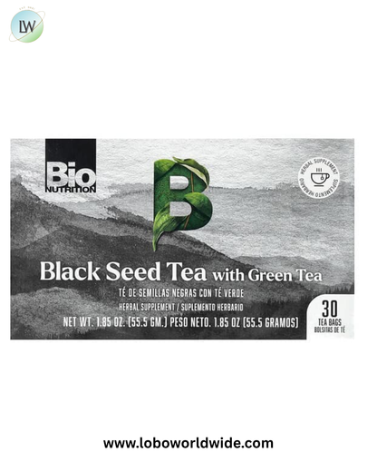 Bio Nutrition, Black Seed Tea with Green Tea, 30 Tea Bags, 1.85 oz (55.5 g)