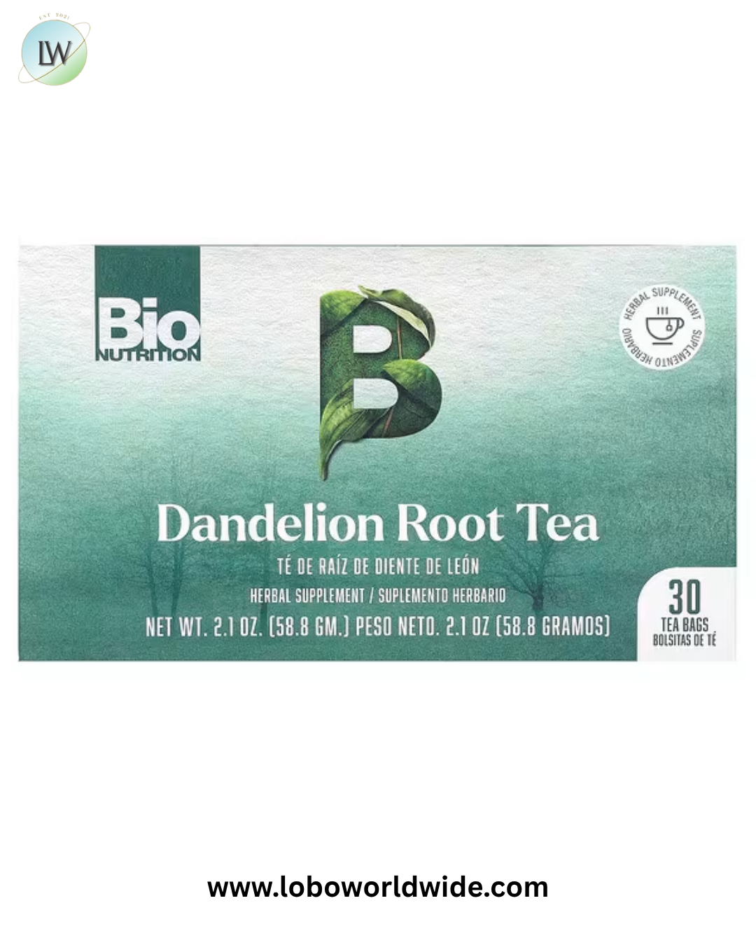 Bio Nutrition, Dandelion Root Tea, Caffeine Free, 30 Tea Bags, 2.1 oz (58.8 g)