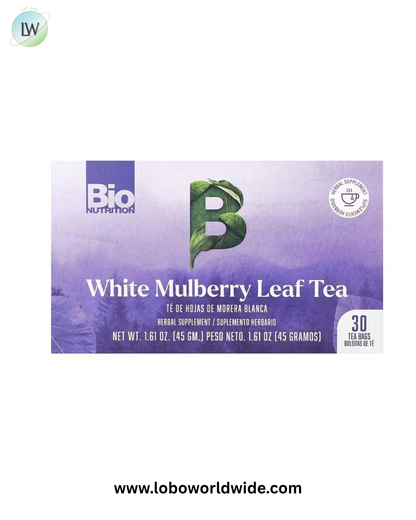 Bio Nutrition, White Mulberry Leaf Tea, Caffeine Free, 30 Tea Bags, 1.61 oz (45 g)