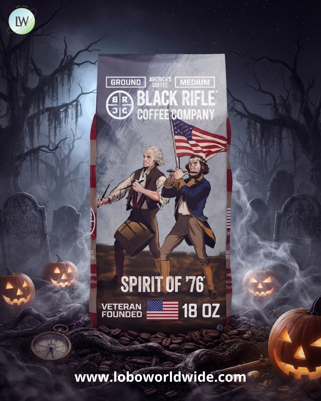 Black Rifle Coffee Medium Roast Ground Coffee, Spirit of 76, 18 oz.