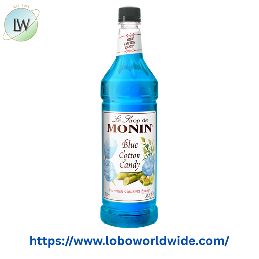 Monin Premium Blue Cotton Candy Flavoring Syrup 1 Liter