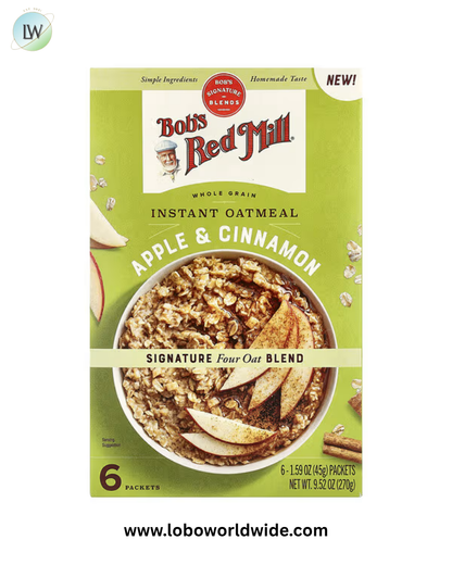 Bob's Red Mill, Instant Oatmeal, Whole Grain, Apple & Cinnamon, 6 Packets, 1.59 oz (45 g) Each