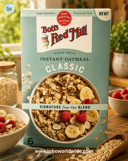 Bob's Red Mill, Instant Oatmeal, Whole Grain, Classic, 6 Packets, 1.59 oz (45 g) Each