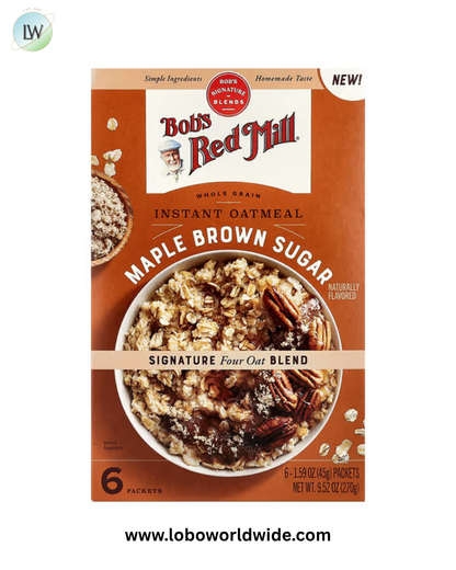 Bob's Red Mill, Instant Oatmeal, Whole Grain, Maple Brown Sugar, 6 Packets, 1.59 oz (45 g) Each