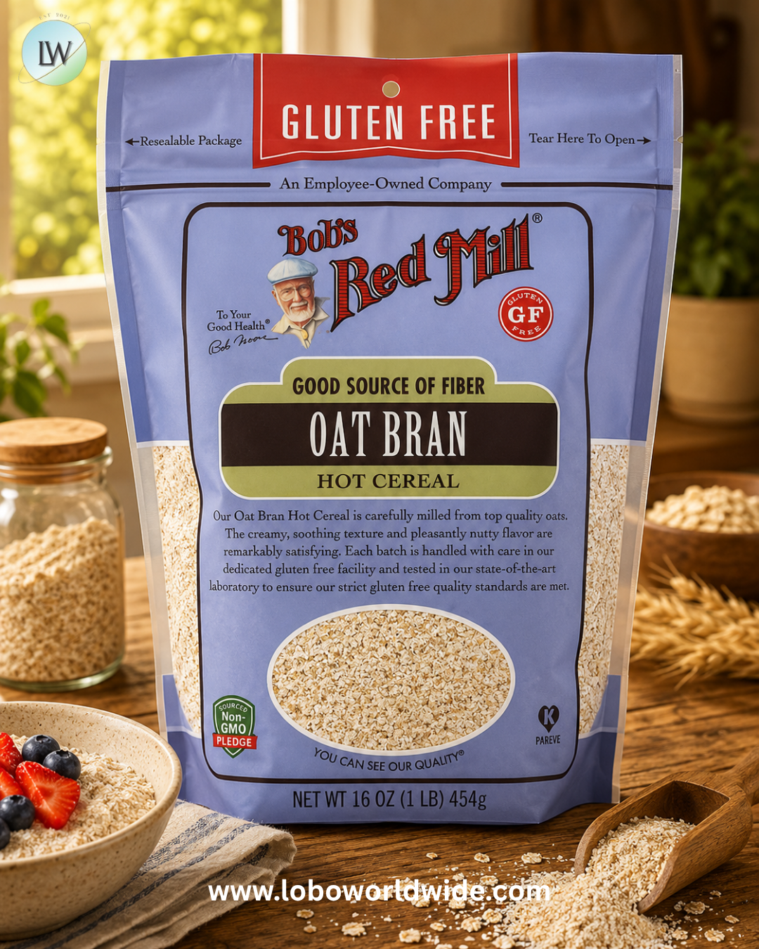 Bob's Red Mill, Oat Bran Hot Cereal, Gluten Free, 1 lb (454 g)