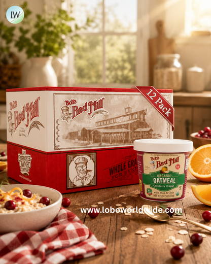 Bob's Red Mill, Organic Oatmeal Cup, Cranberry Orange with Flax & Chia, 12 Cups, 2.47 oz (70 g) Each