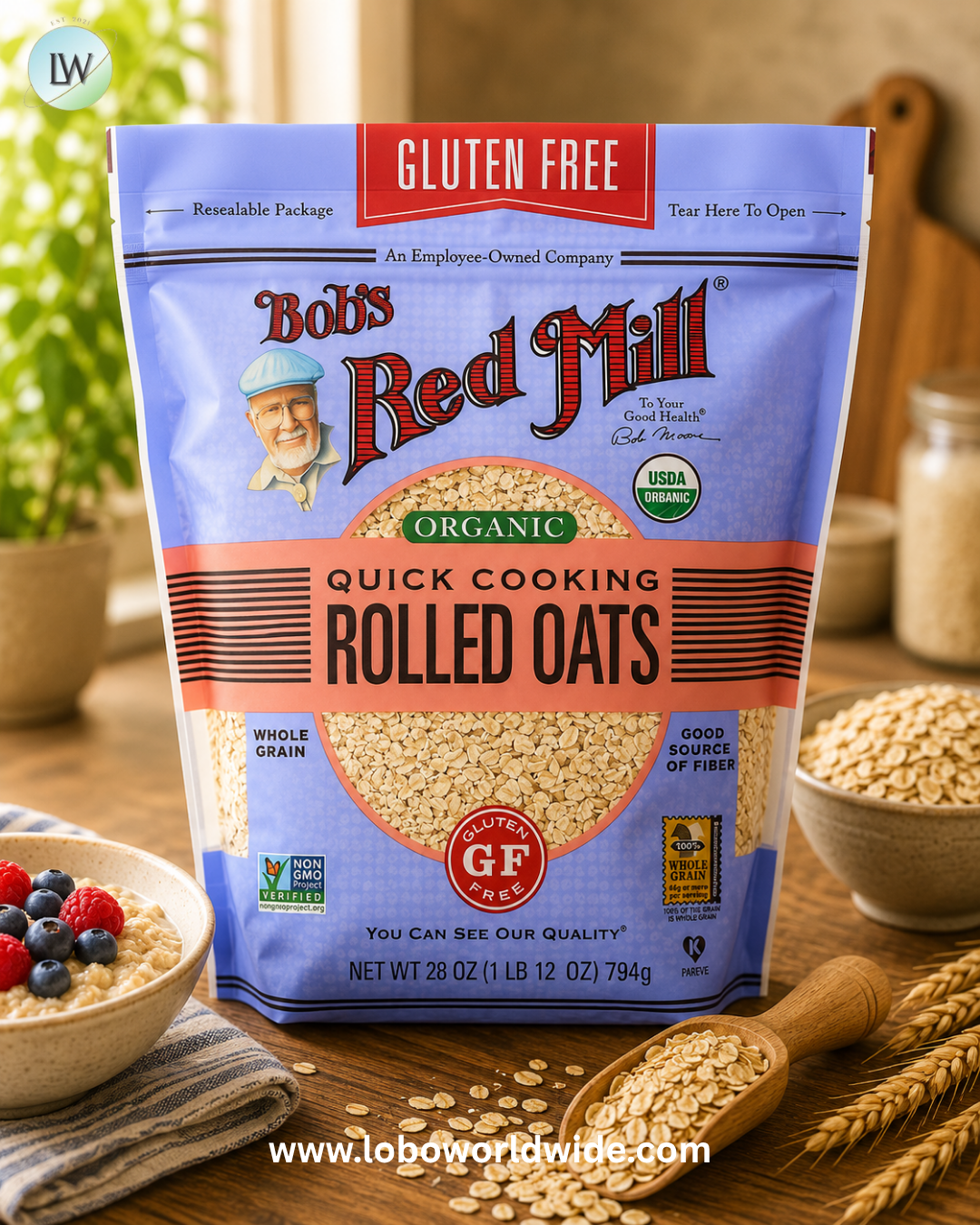 Bob's Red Mill, Organic Quick Cooking Rolled Oats, 28 oz (794 g)