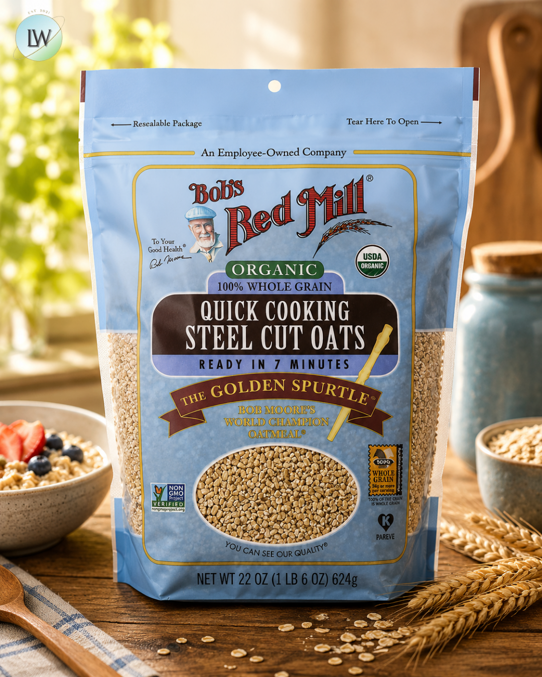 Bob's Red Mill, Organic Quick Cooking Steel Cut Oats, 1 lb 6 oz (624 g)