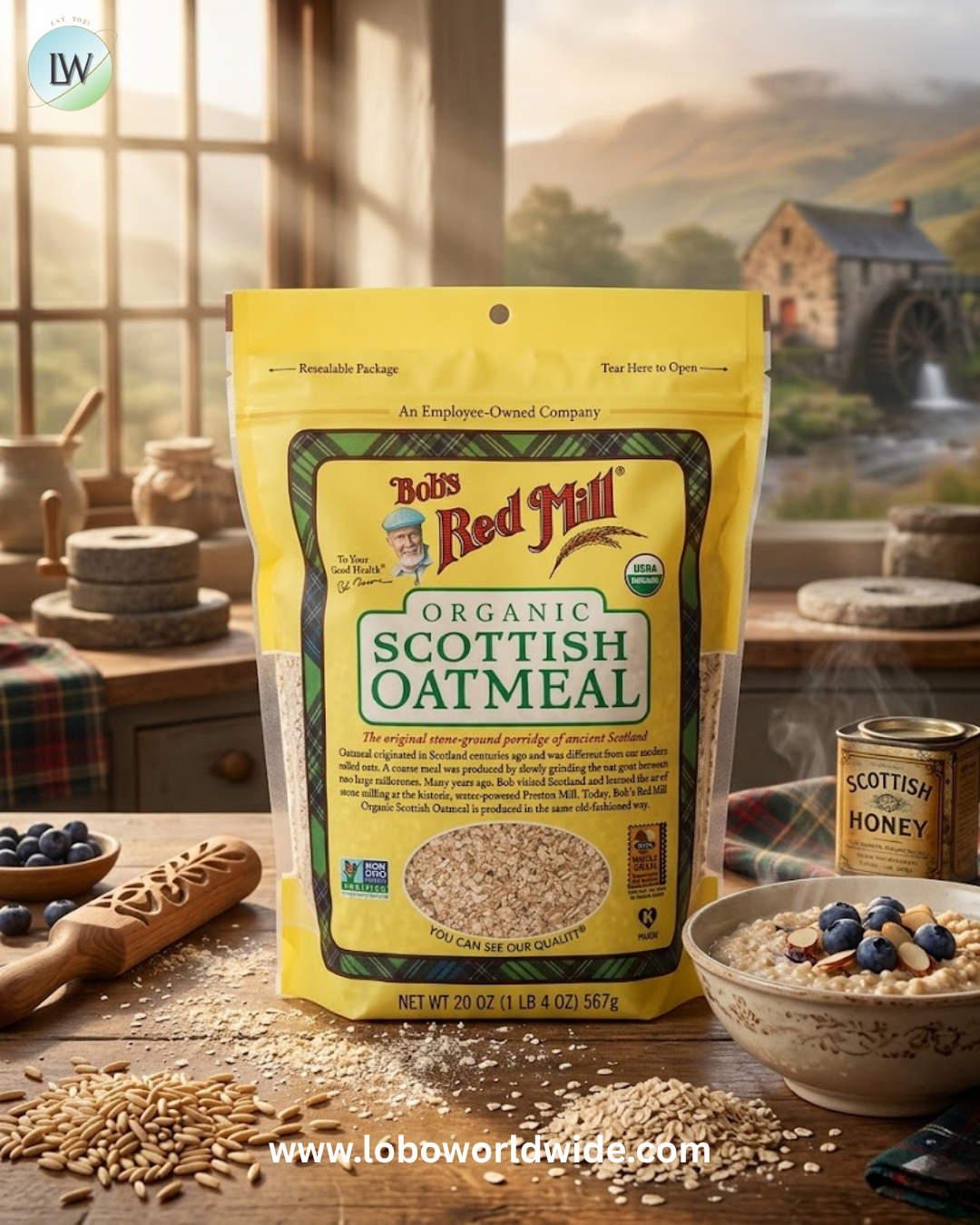Bob's Red Mill, Organic Scottish Oatmeal, 20 oz (567 g)