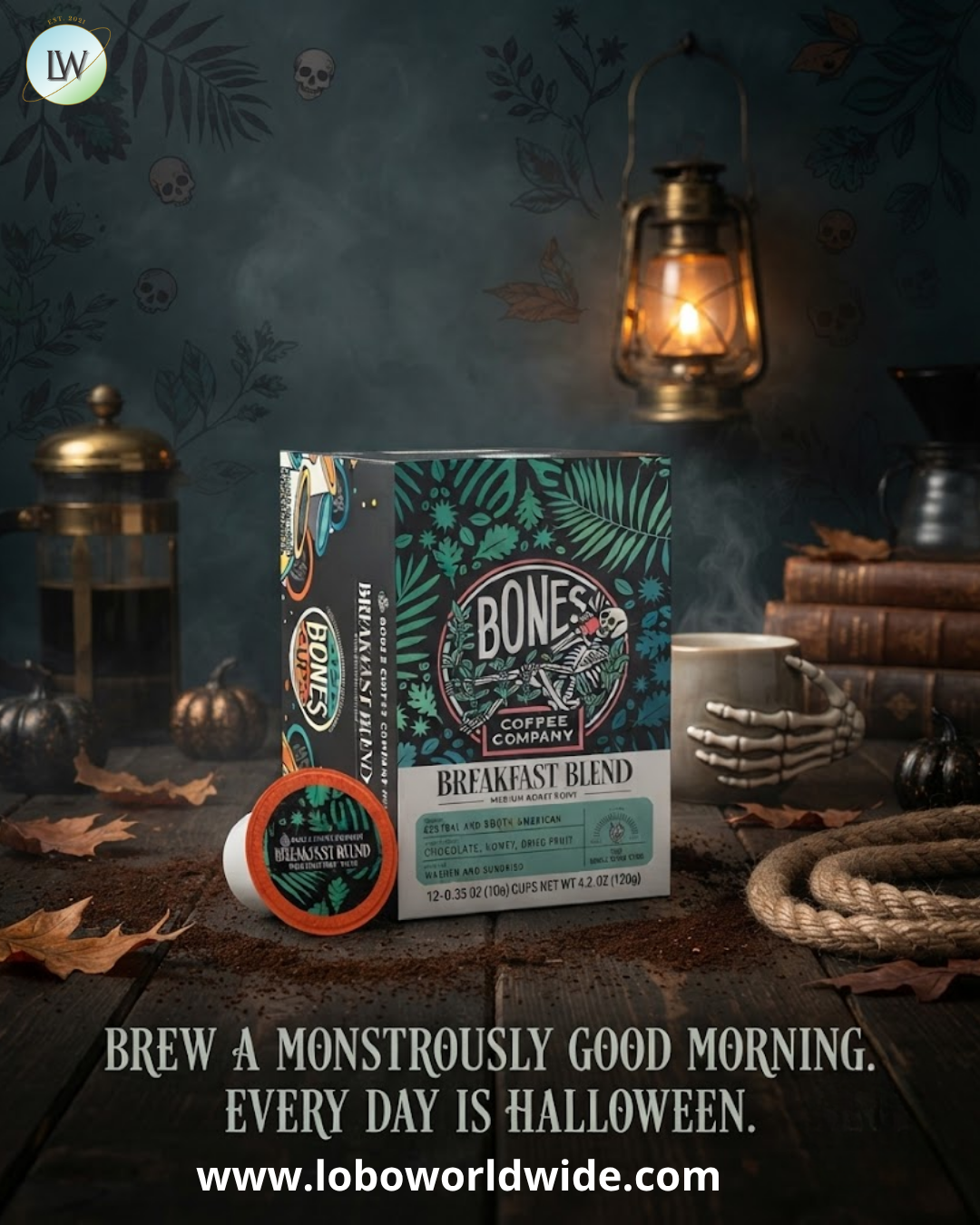 Bones Coffee Company Coffee Pods, 0.35 oz, 12 ct. (Various Flavours)