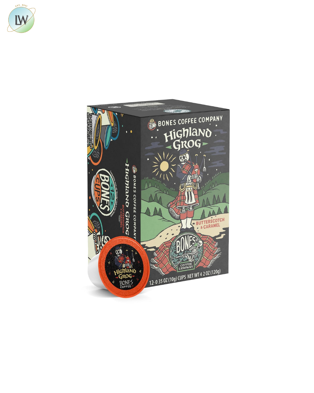 Bones Coffee Company Coffee Pods, 0.35 oz, 12 ct. (Various Flavours)